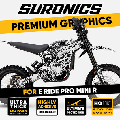 STREET GHOST BLACK WHITE Eride Pro Mini R Graphics kit
