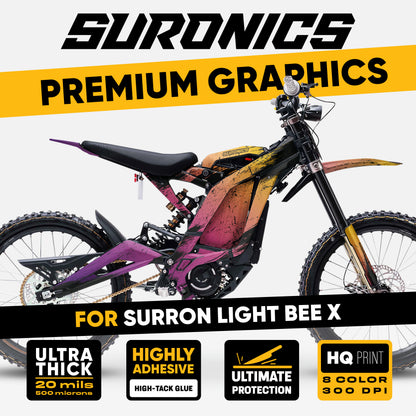 FADE PURPLE YELLOW Surron Light Bee Graphics kit