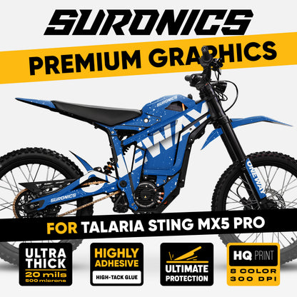 ONEWAY BLUE WHITE Talaria Sting MX5 PRO Graphics kit