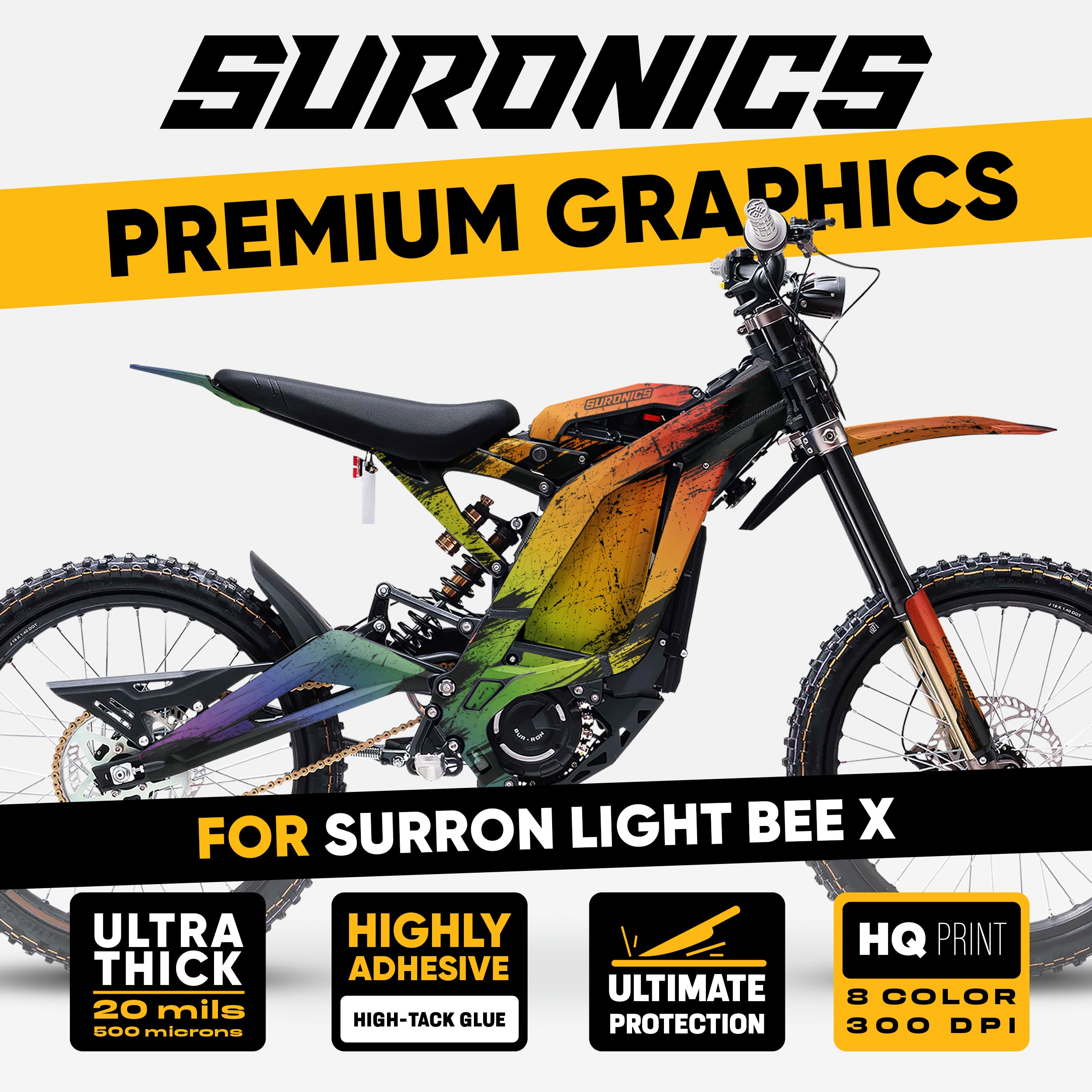 FADE RAINBOW Surron Light Bee Graphics kit