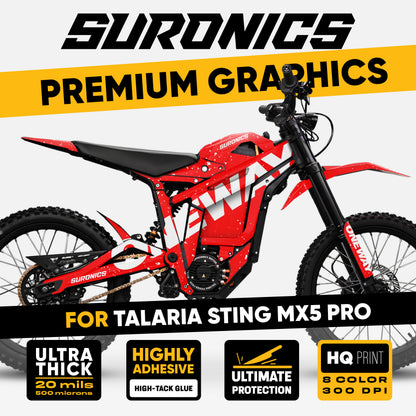 ONEWAY RED WHITE Talaria Sting MX5 PRO Graphics kit