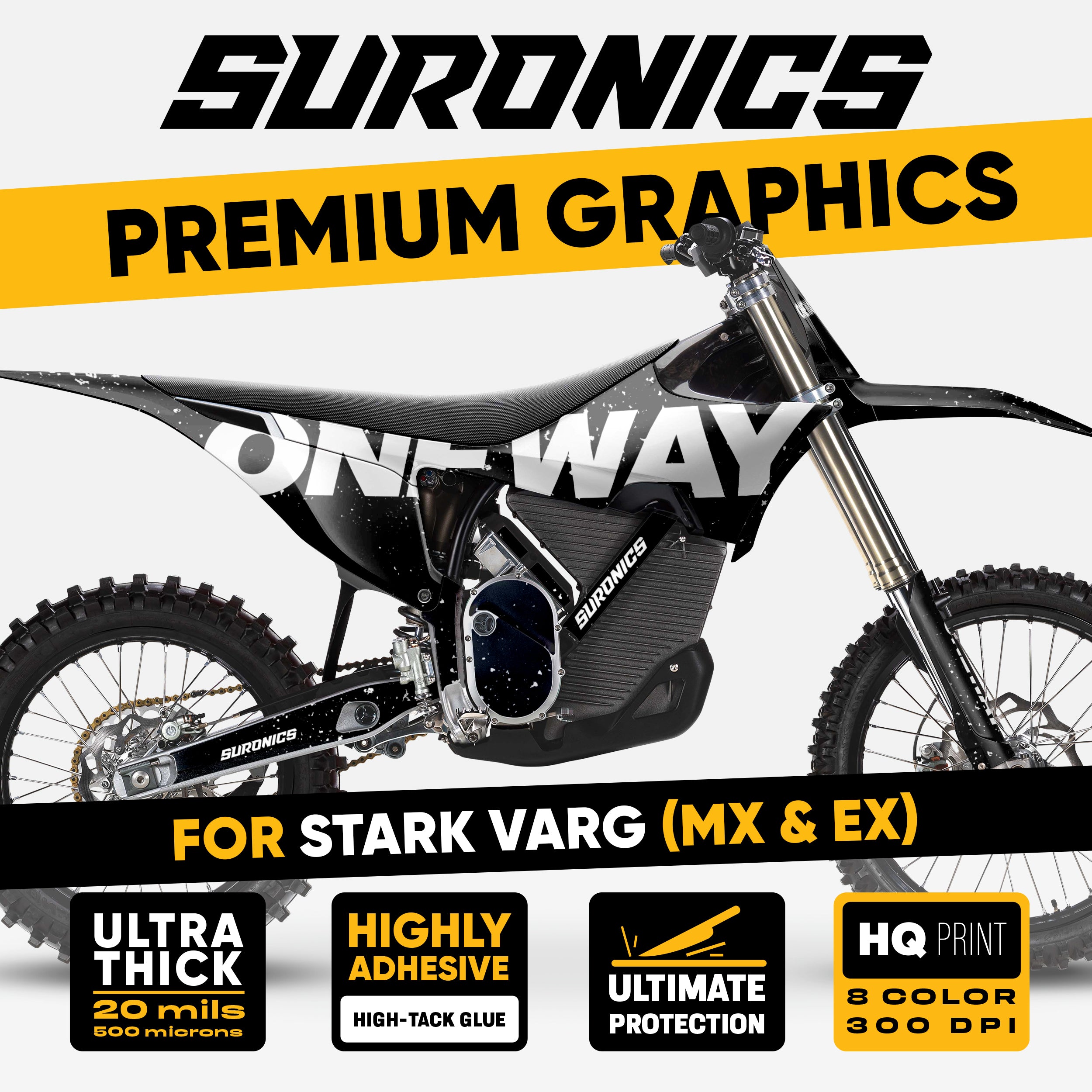 ONEWAY BLACK WHITE Stark Varg Graphics kit