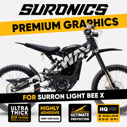 ONEWAY BLACK WHITE Surron Light Bee Graphics kit