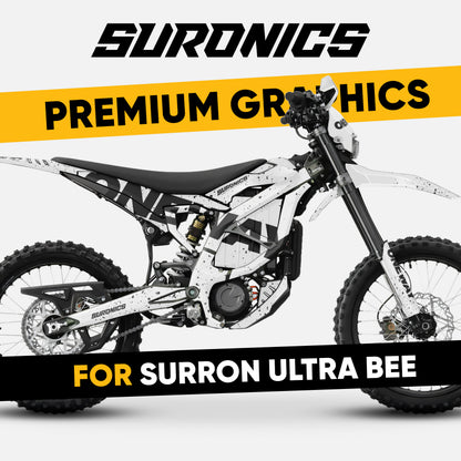 ONEWAY WHITE BLACK Surron Ultra Bee Graphics kit