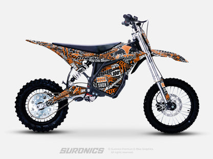 STICKY BLACK ORANGE ETM RTR Graphics kit