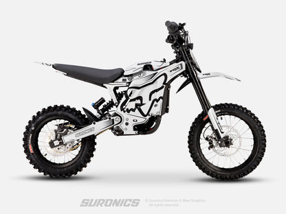 FOX RACER WHITE BLACK Eride Pro Mini R Graphics kit