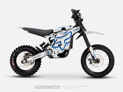 FOX RACER WHITE BLUE Eride Pro Mini R Graphics kit