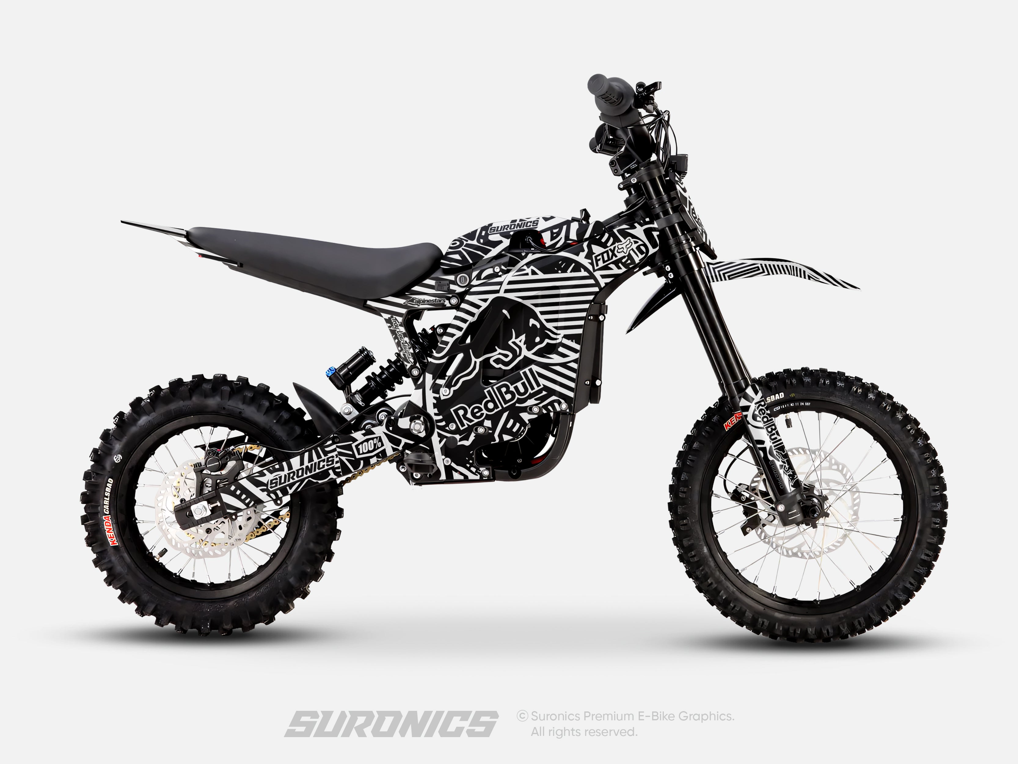 RACE ART BLACK WHITE Eride Pro Mini R Graphics kit