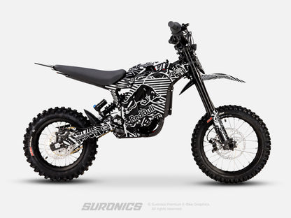 RACE ART BLACK WHITE Eride Pro Mini R Graphics kit
