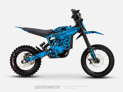 STREET GHOST BLACK CYAN Eride Pro Mini R Graphics kit