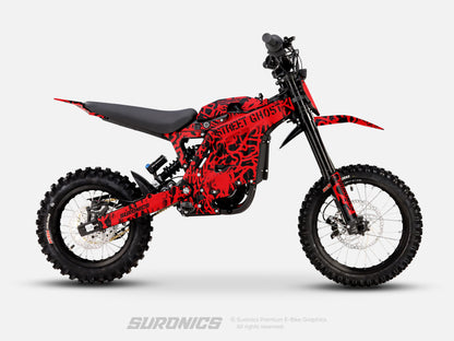 STREET GHOST BLACK RED Eride Pro Mini R Graphics kit