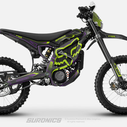 FOX RACER BLACK GREEN Surron Ultra Bee Graphics kit
