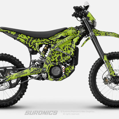 STREET GHOST BLACK GREEN Surron Ultra Bee Graphics kit