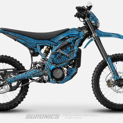 RACE ART BLACK CYAN Surron Ultra Bee Graphics kit