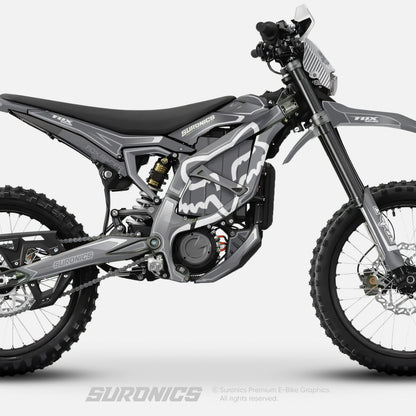 FOX RACER GREY WHITE Surron Ultra Bee Graphics kit