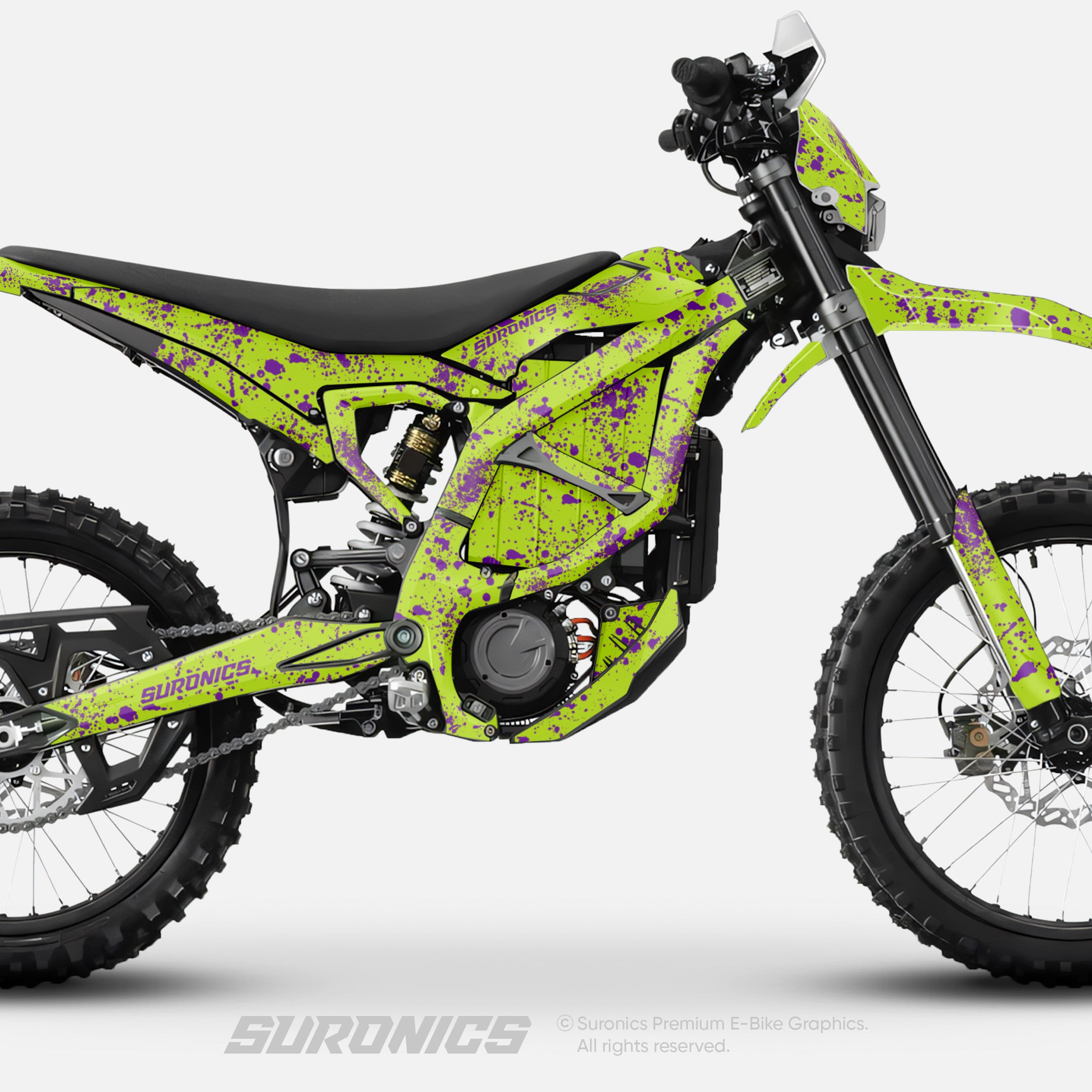 SPLATTER GREEN PURPLE Surron Ultra Bee Graphics kit