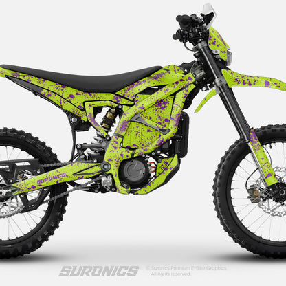 SPLATTER GREEN PURPLE Surron Ultra Bee Graphics kit