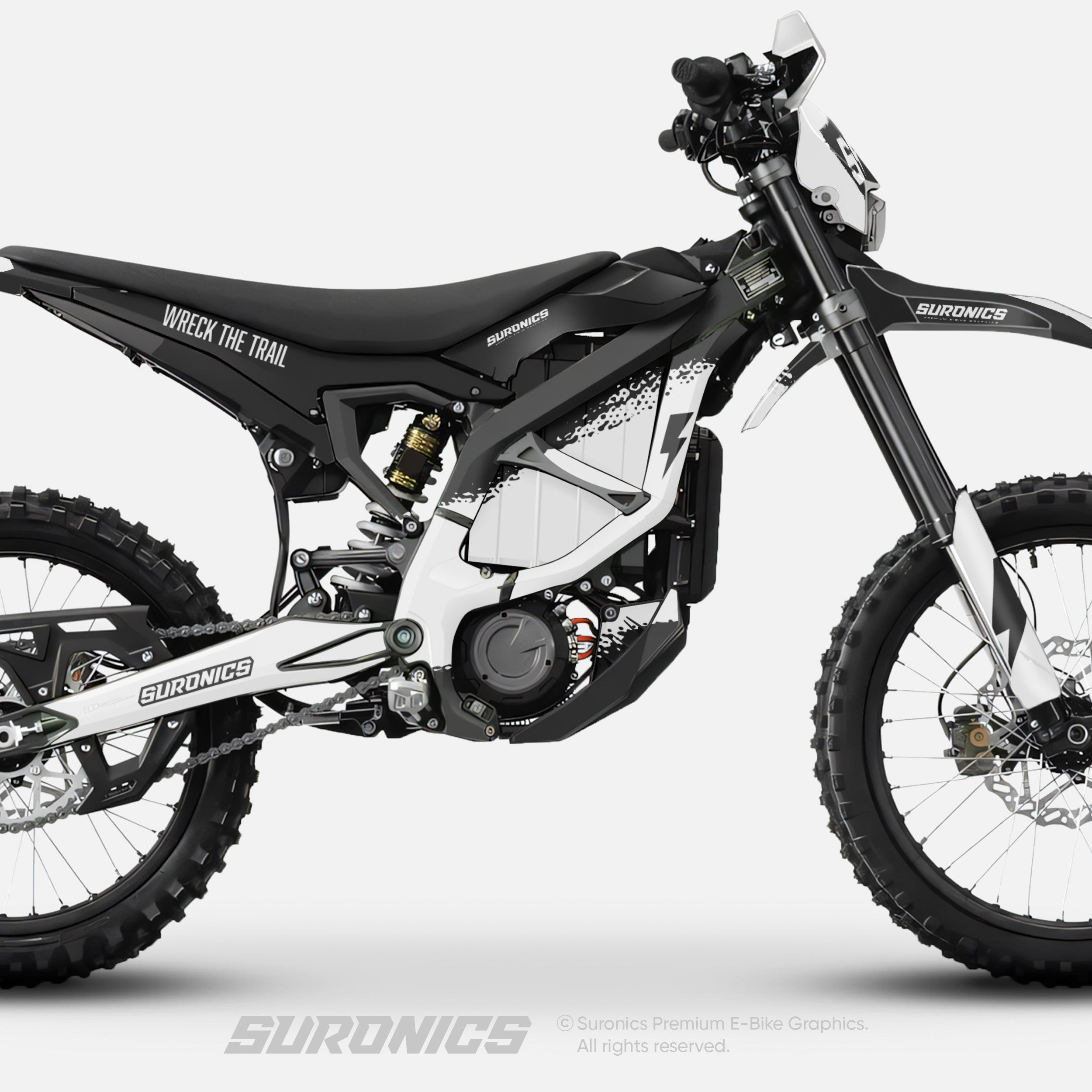 HALF BLACK WHITE Surron Ultra Bee Graphics kit