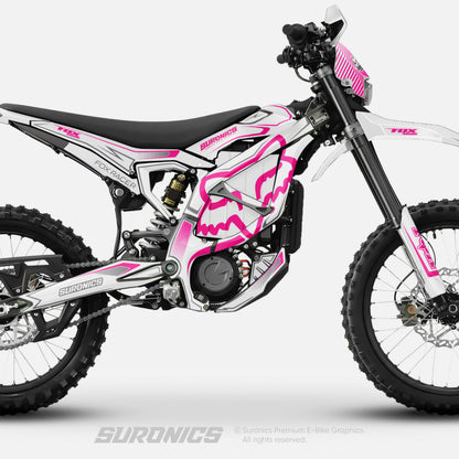 FOX RACER WHITE MAGENTA Surron Ultra Bee Graphics kit