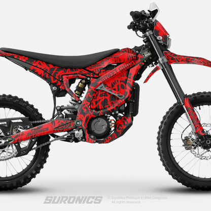 STREET GHOST BLACK RED Surron Ultra Bee Graphics kit