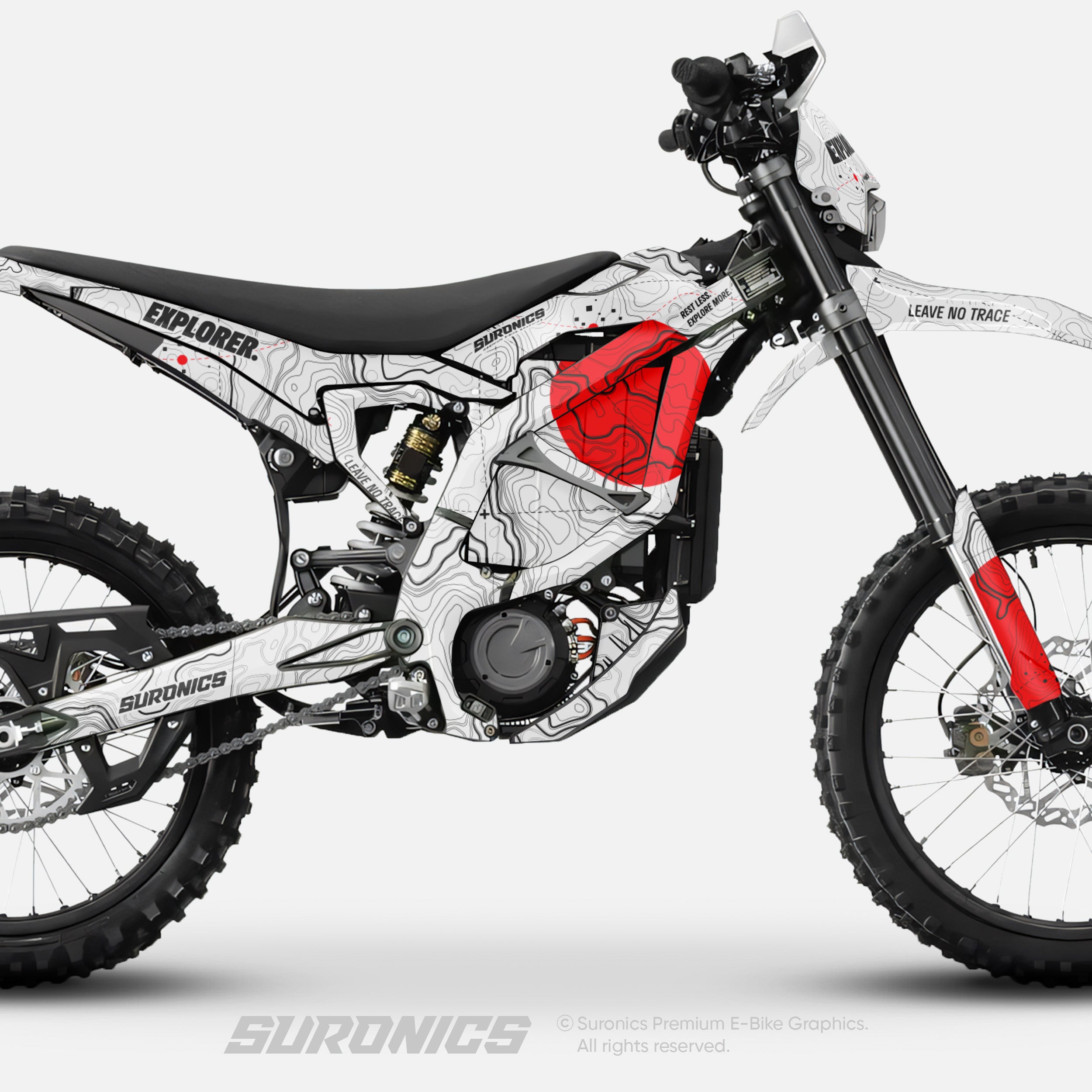 EXPLORER WHITE RED Surron Ultra Bee Graphics kit