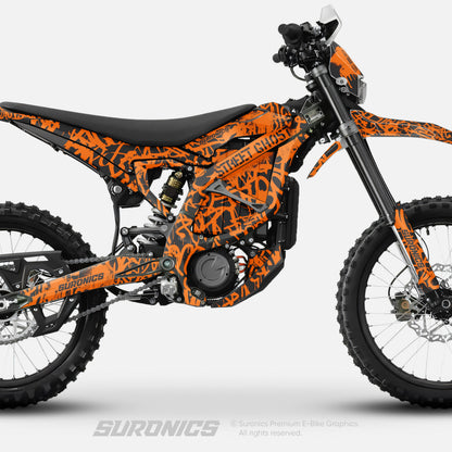 STREET GHOST BLACK ORANGE Surron Ultra Bee Graphics kit