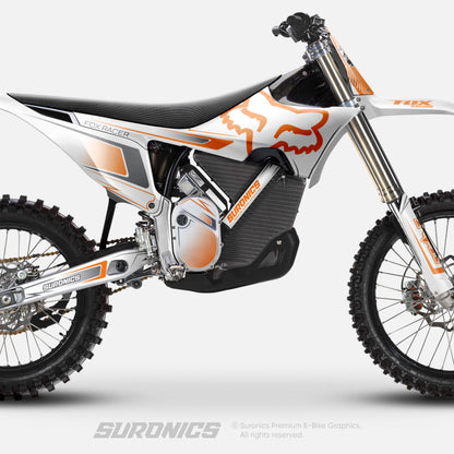 FOX RACER WHITE ORANGE Stark Varg Graphics kit