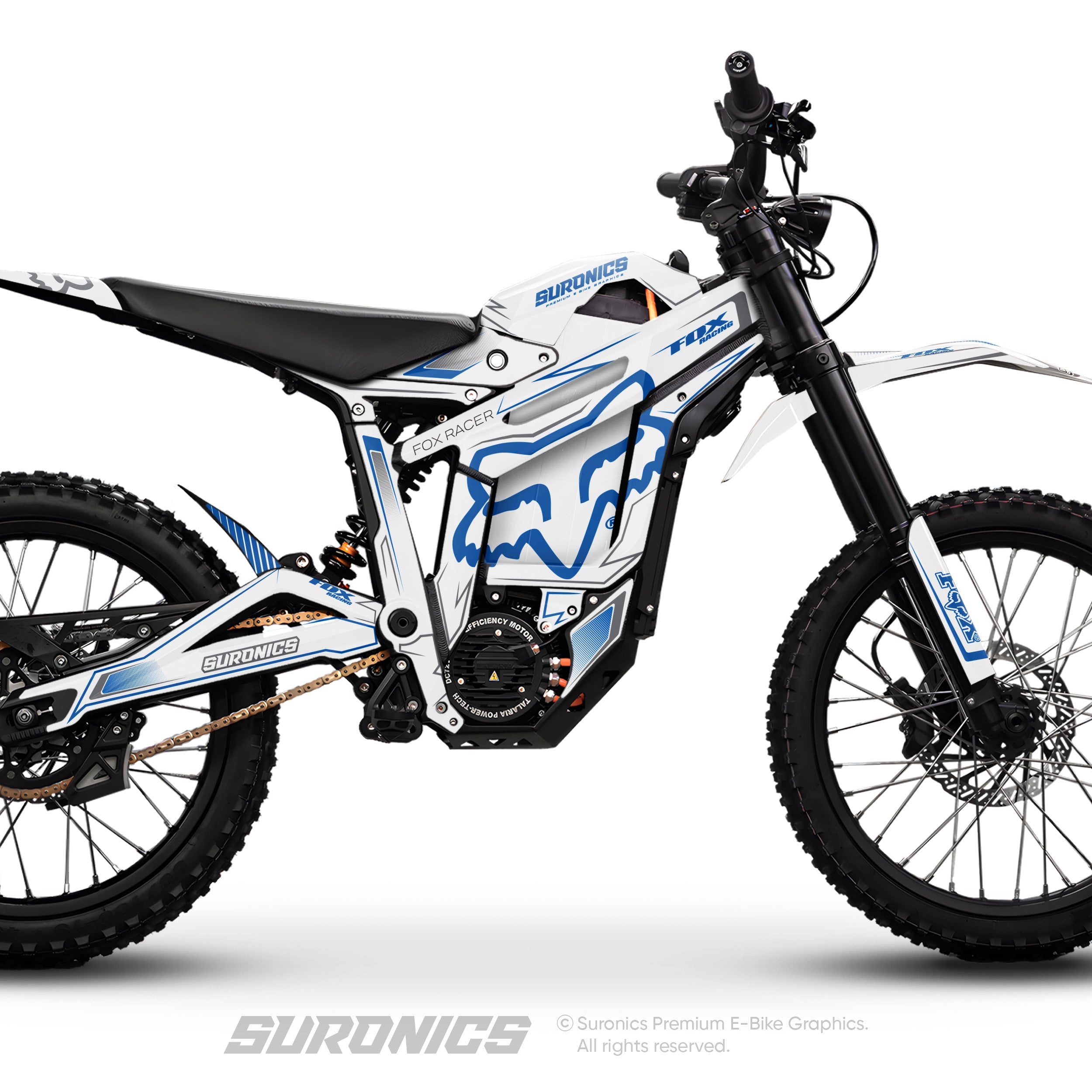 FOX RACER WHITE BLUE Talaria Sting MX5 PRO Graphics kit