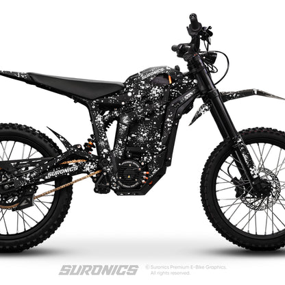 SPLATTER BLACK WHITE Talaria Sting MX5 PRO Graphics kit