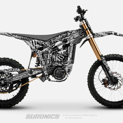 STICKY BLACK WHITE Talaria Komodo Graphics kit