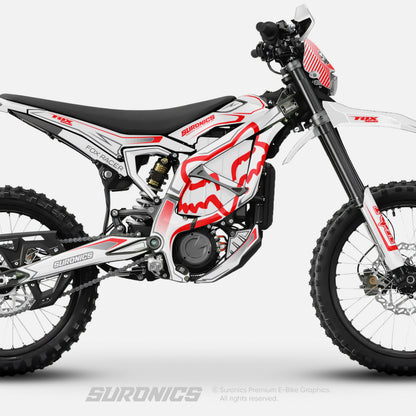 FOX RACER WHITE RED Surron Ultra Bee Graphics kit