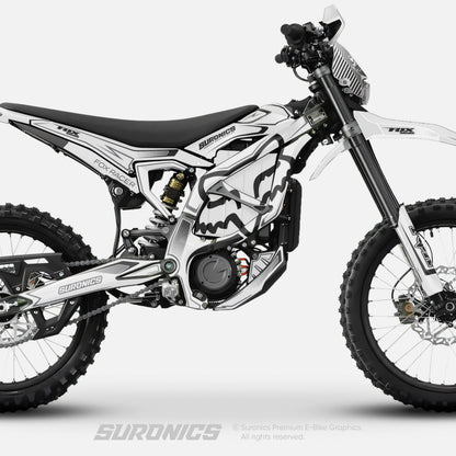 FOX RACER WHITE BLACK Surron Ultra Bee Graphics kit