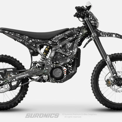 SPLATTER BLACK WHITE Surron Ultra Bee Graphics kit