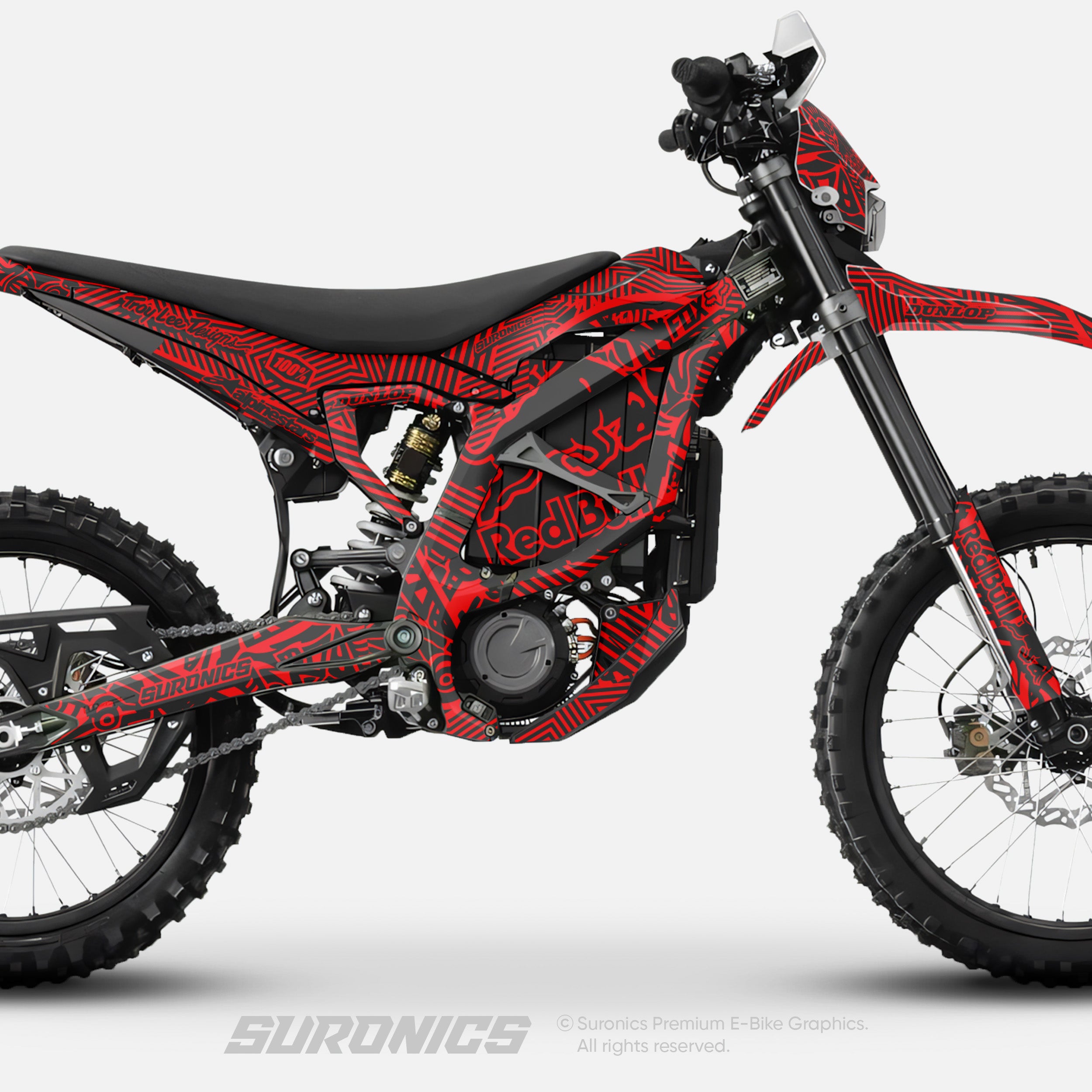 RACE ART BLACK RED Surron Ultra Bee Graphics kit