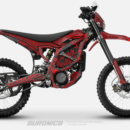 RACE ART BLACK RED Surron Ultra Bee Graphics kit