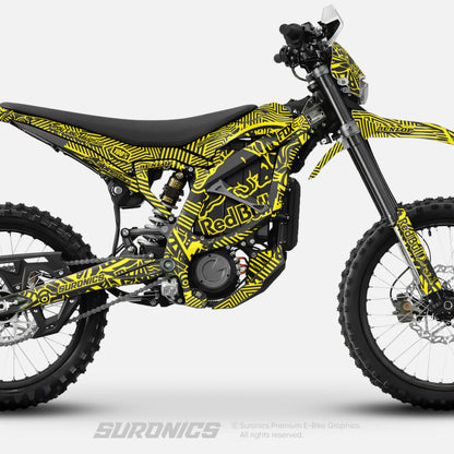RACE ART BLACK YELLOW Surron Ultra Bee Graphics kit
