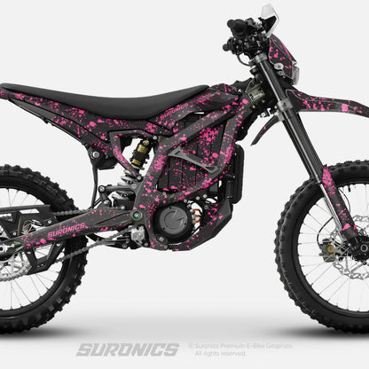 SPLATTER BLACK PINK Surron Ultra Bee Graphics kit