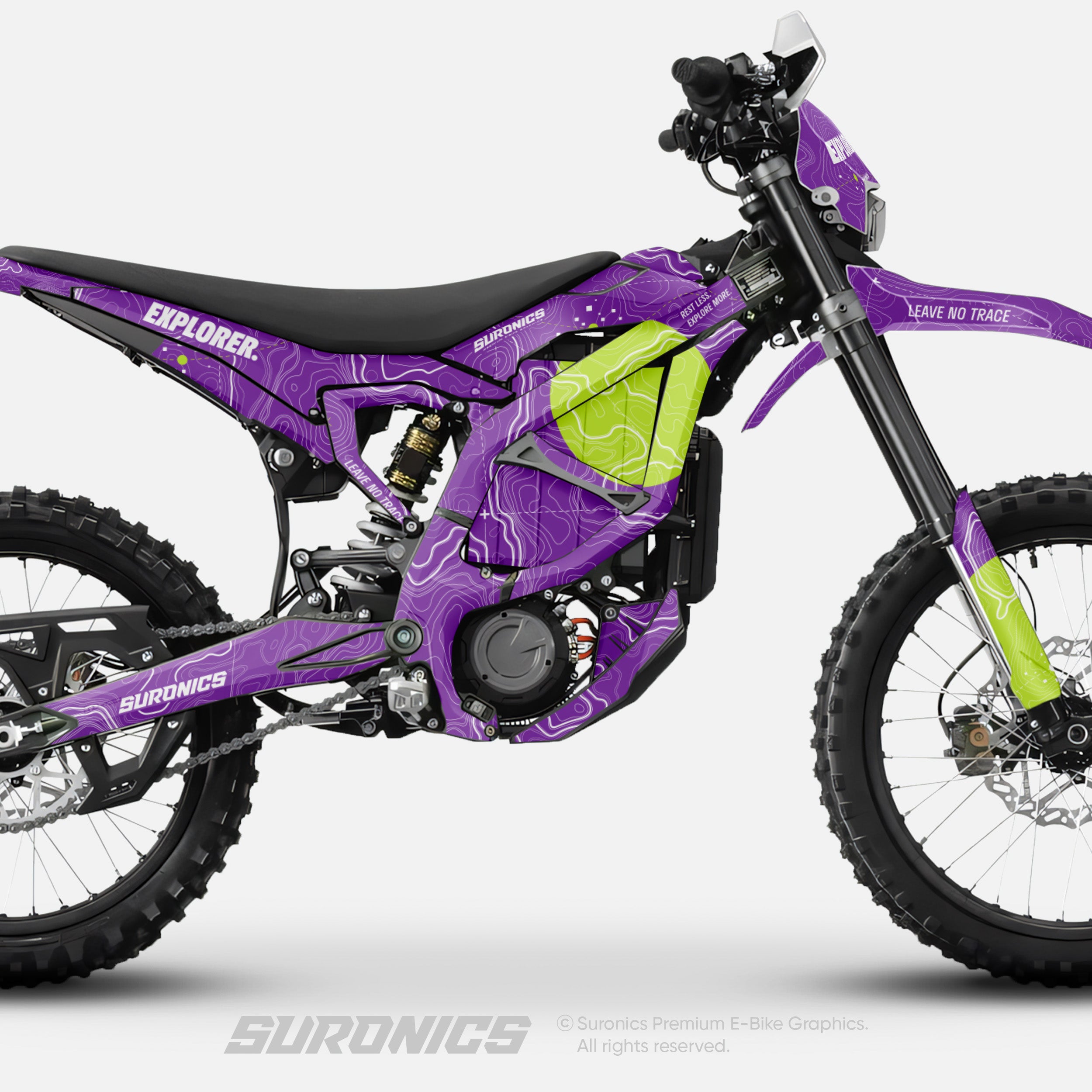 EXPLORER PURPLE GREEN Surron Ultra Bee Graphics kit