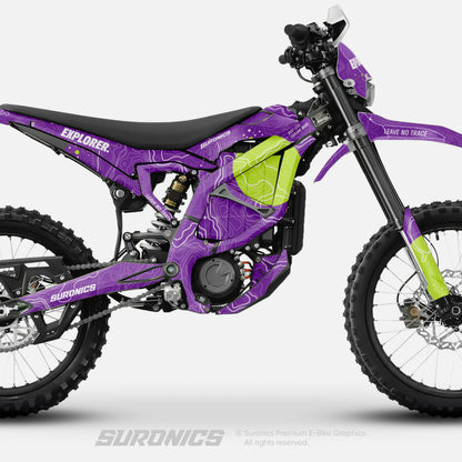 EXPLORER PURPLE GREEN Surron Ultra Bee Graphics kit