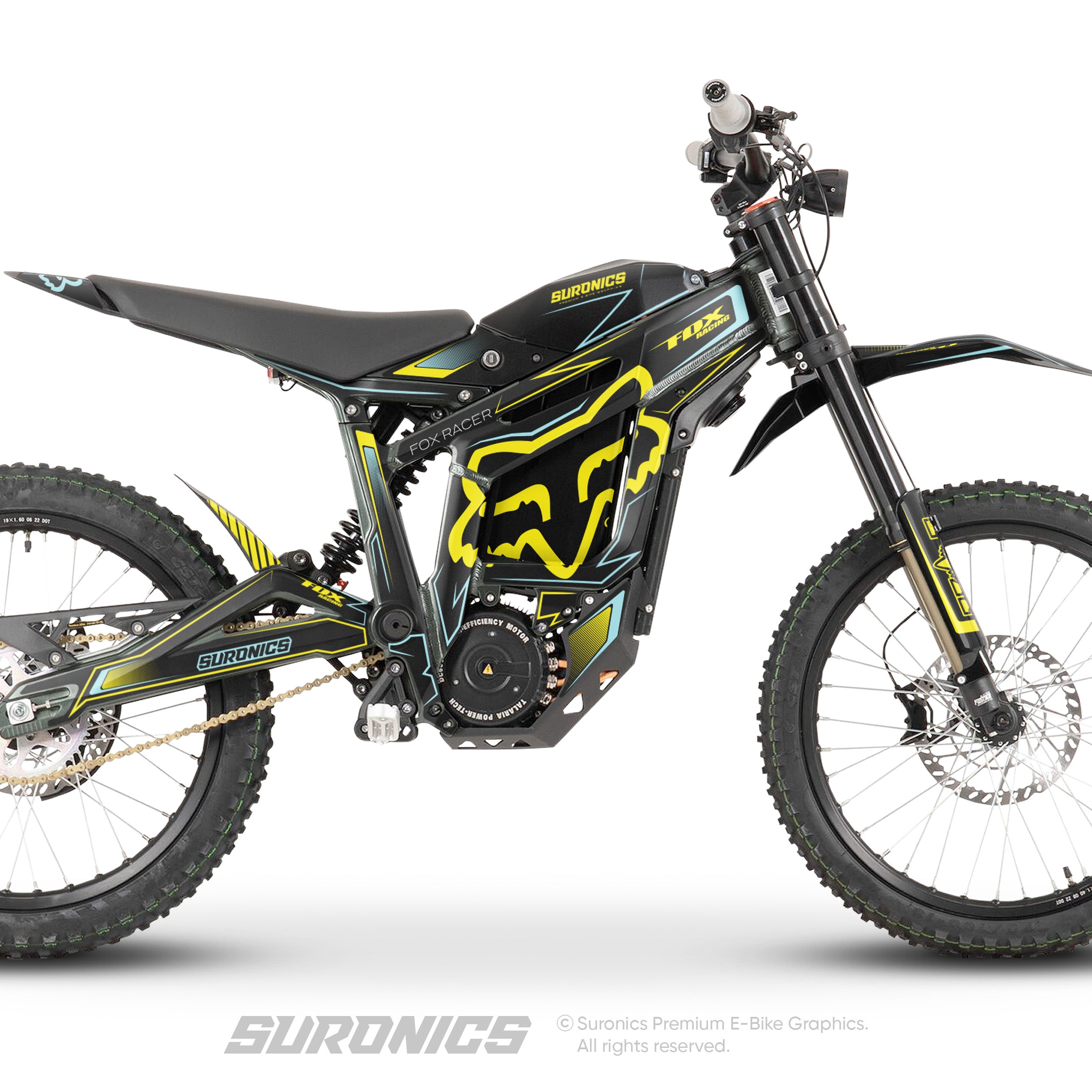 FOX RACER BLACK YELLOW Talaria Sting MX3 MX4 Graphics kit