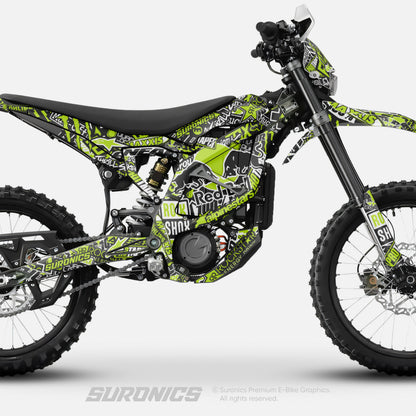 STICKY BLACK GREEN Surron Ultra Bee Graphics kit