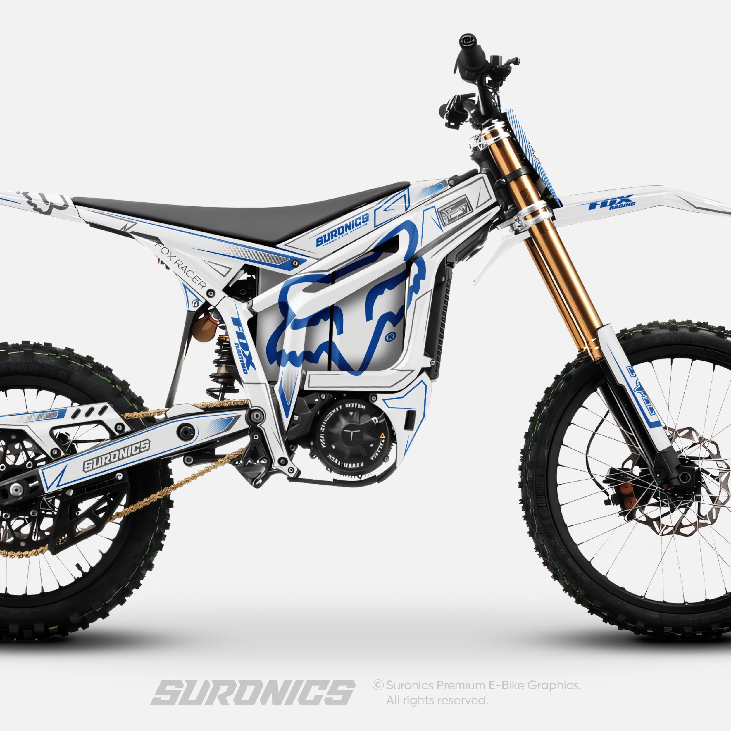 FOX RACER WHITE BLUE Talaria Komodo Graphics kit