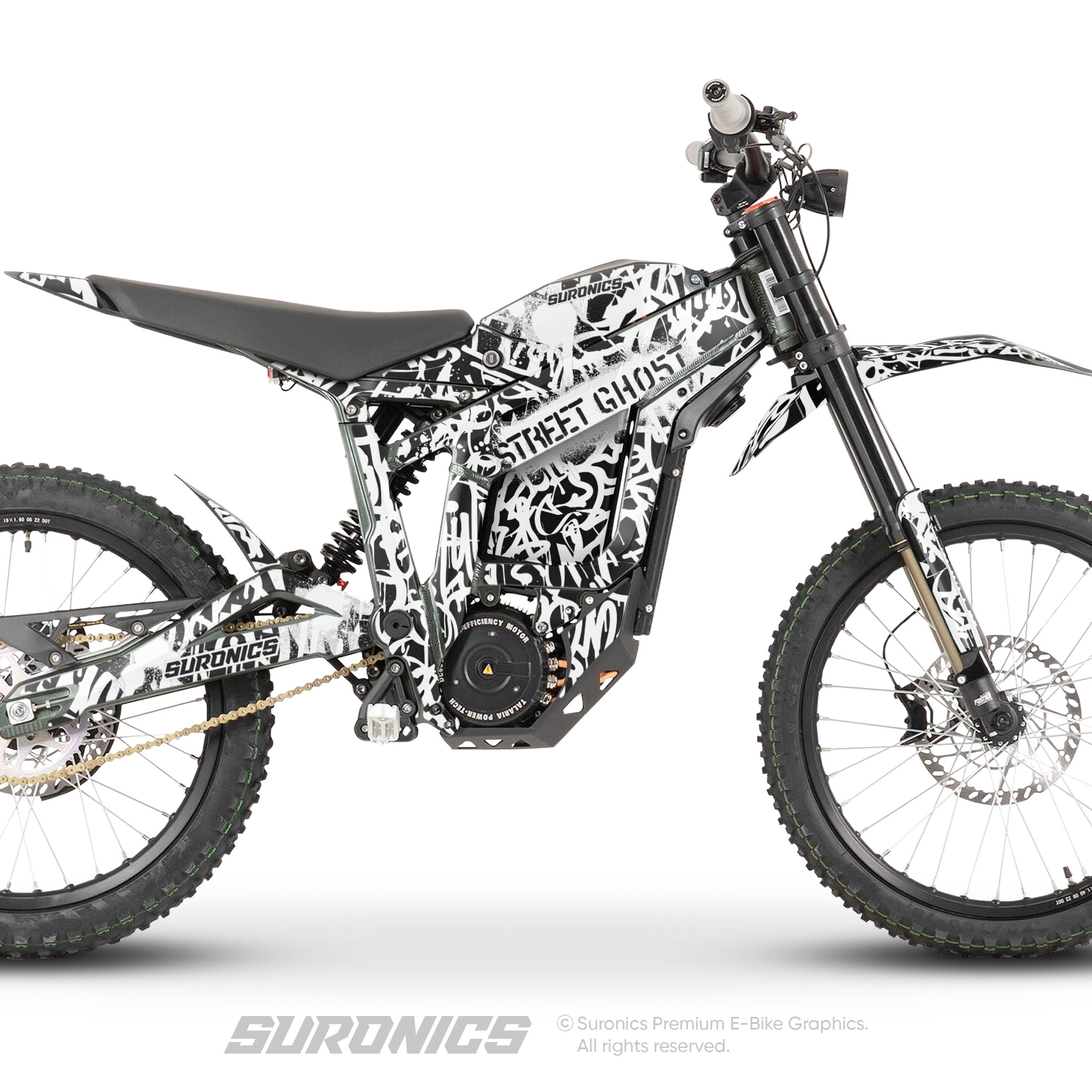 STREET GHOST BLACK WHITE Talaria Sting MX3 MX4 Graphics kit