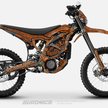 RACE ART BLACK ORANGE Surron Ultra Bee Graphics kit