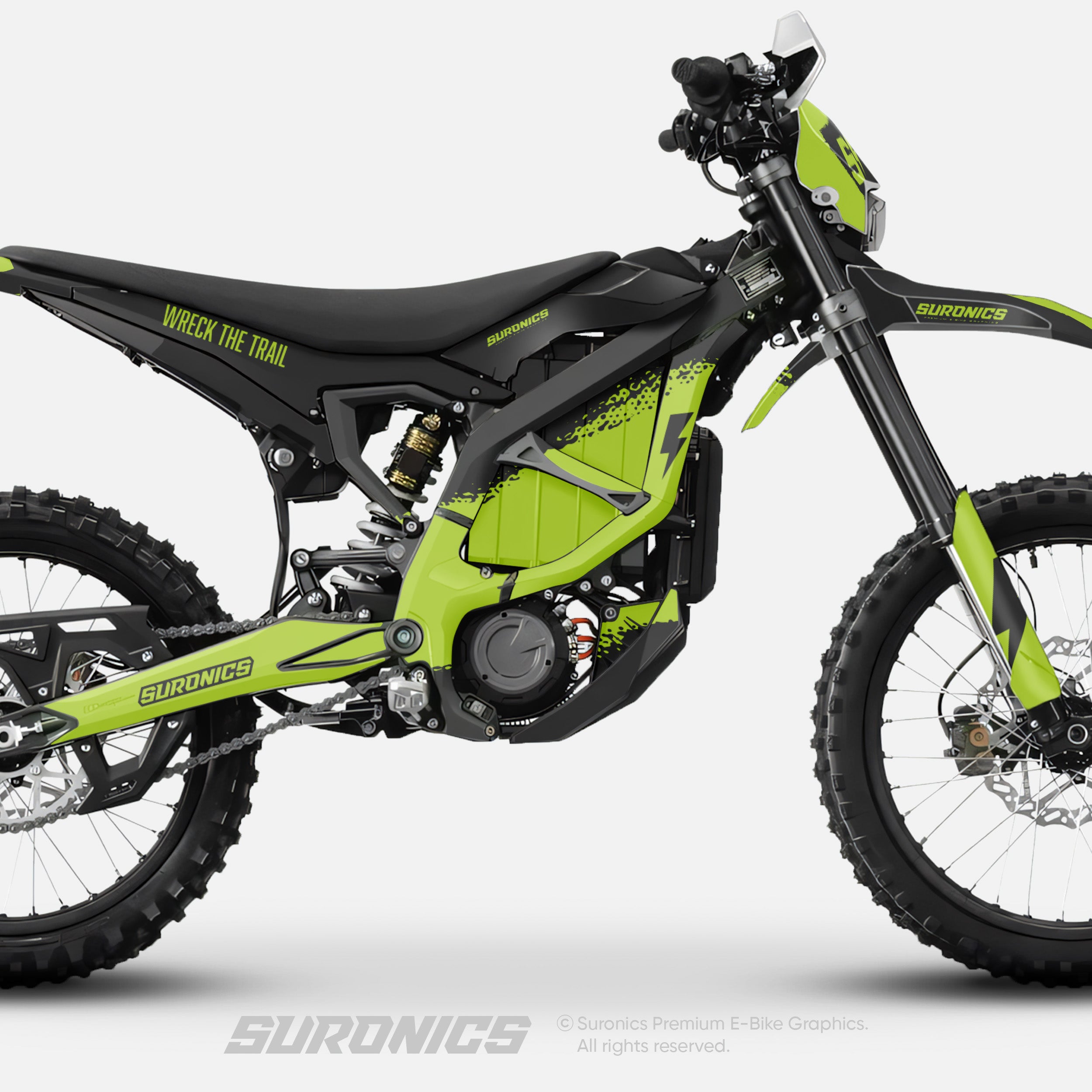 HALF BLACK GREEN Surron Ultra Bee Graphics kit