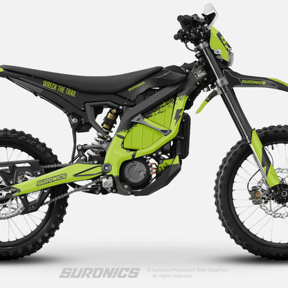 HALF BLACK GREEN Surron Ultra Bee Graphics kit