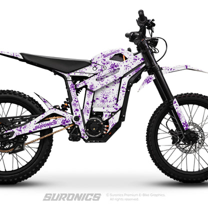 SPLATTER WHITE PURPLE Talaria Sting MX5 PRO Graphics kit