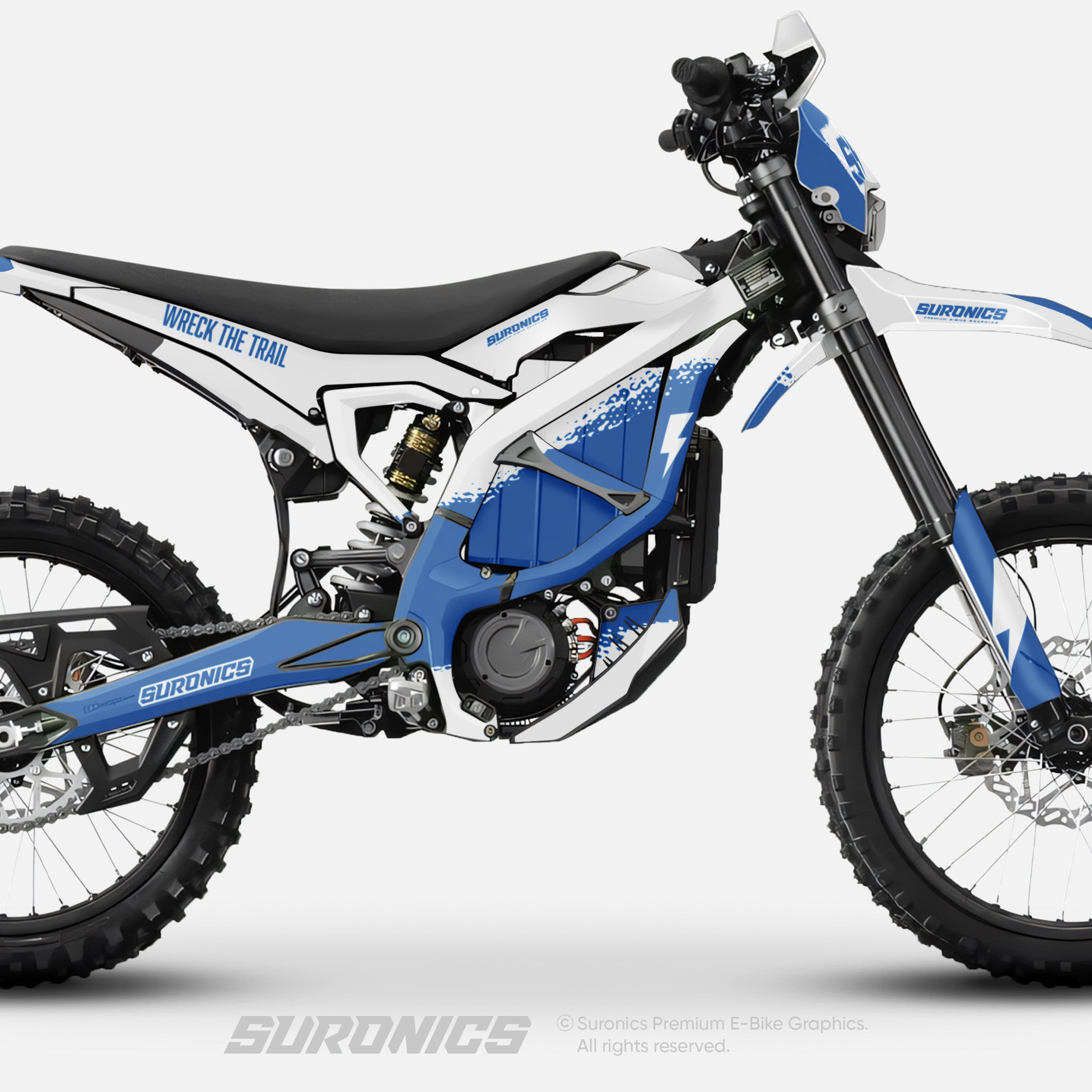 HALF WHITE BLUE Surron Ultra Bee Graphics kit