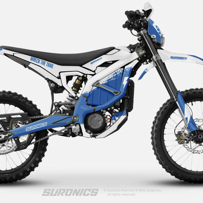 HALF WHITE BLUE Surron Ultra Bee Graphics kit