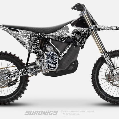 STICKY BLACK WHITE Stark Varg Graphics kit